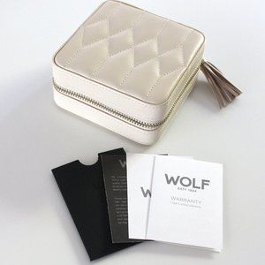 WOLF Caroline Travel Jewelry Case, Ivory